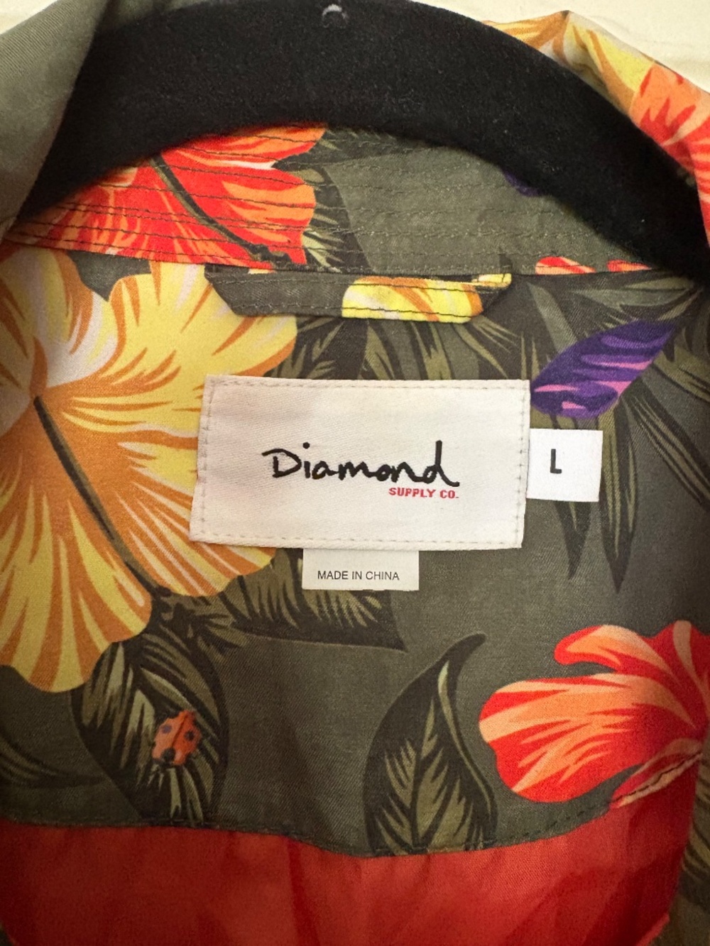 Diamond Supply Co Men’s Jacket Floral Large Jacket with Pockets - Picture 4 of 9